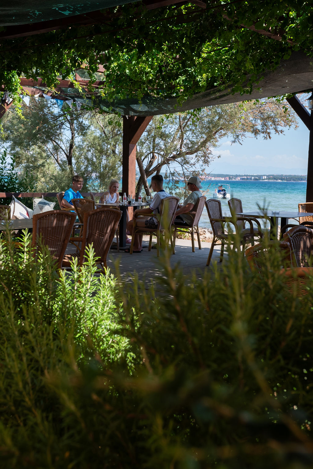 Beach Bar Bartovica overlooking the Adriatic Sea